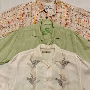 4 Men's Tommy Bahama Button-down Shirts. Size Large.